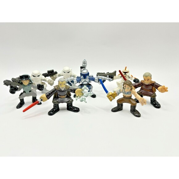Star Wars Galactic Heroes Figures Snowtrooper, Anakin, Jango Fett Lot of 8 - Picture 1 of 11